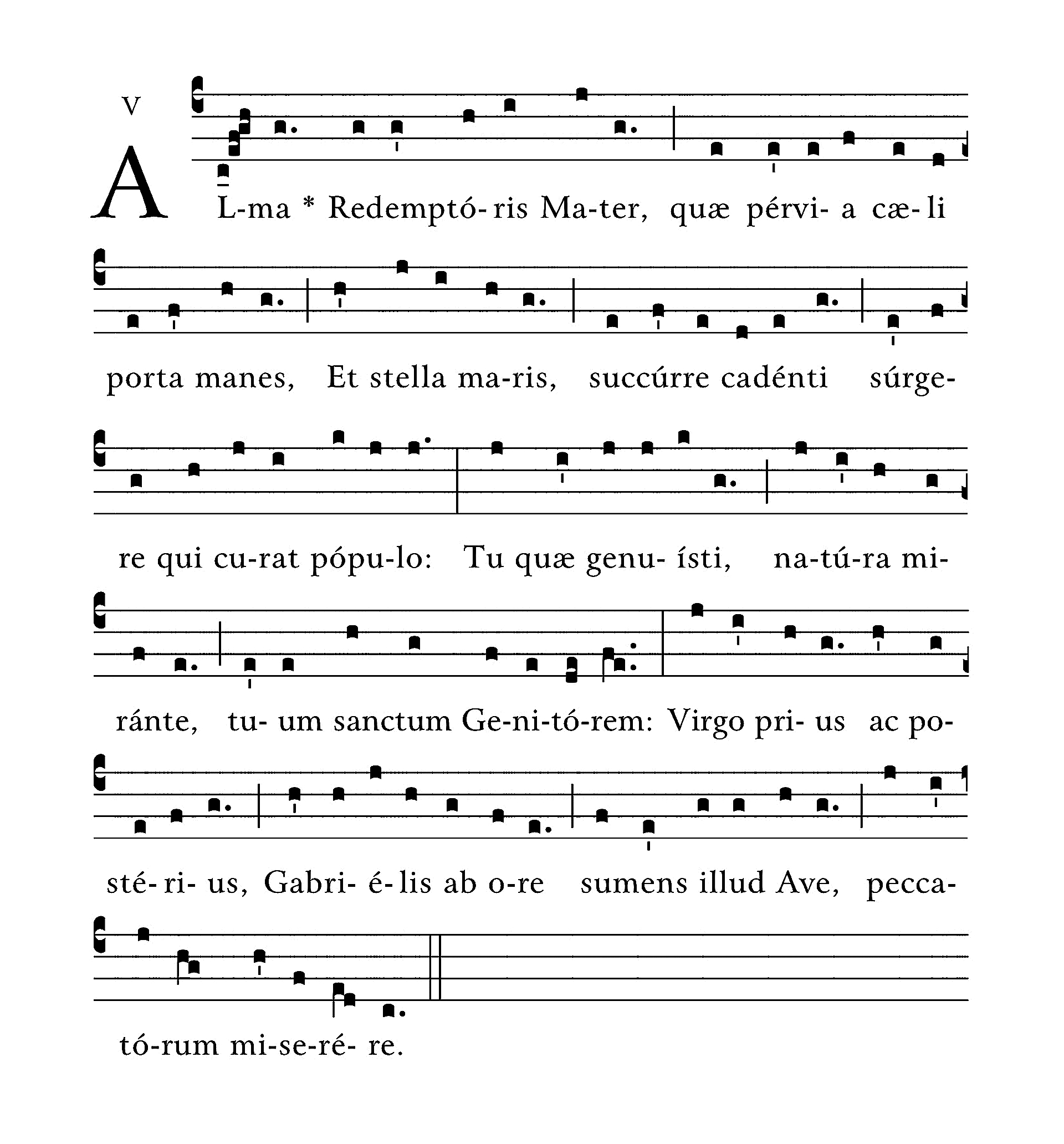 Alma Redemptoris Mater - notation