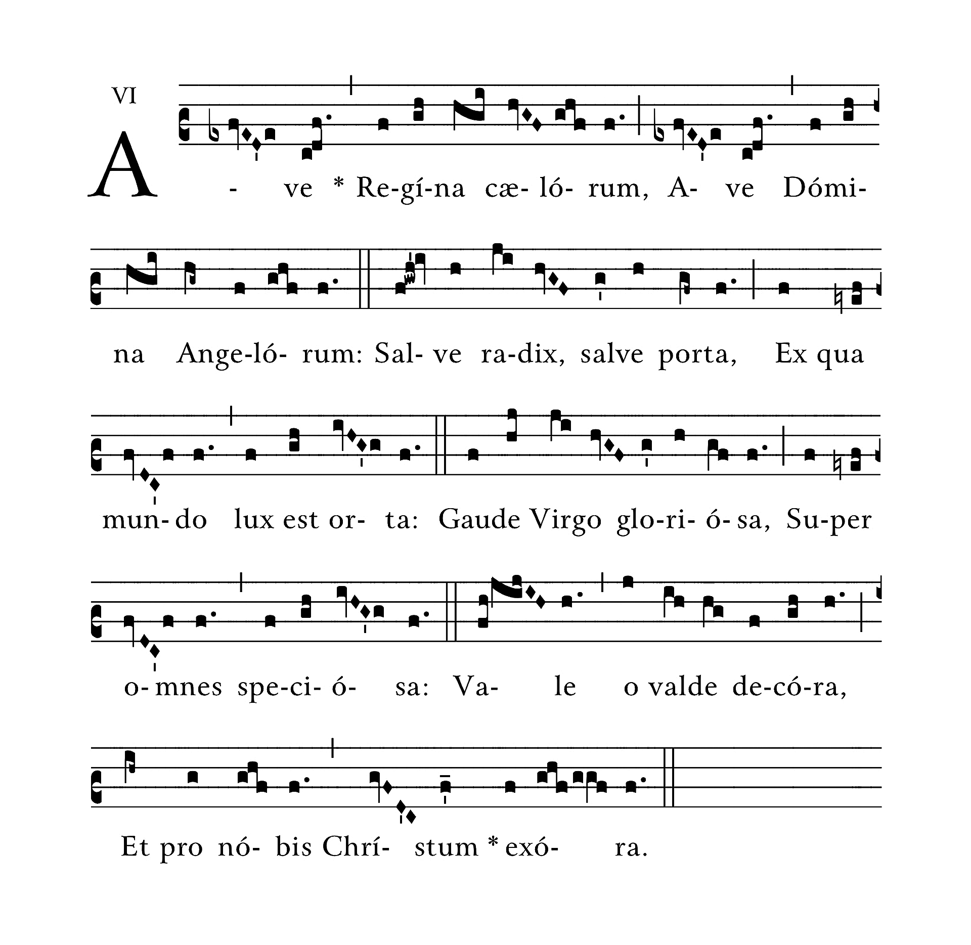 Ave Regina Caelorum (tonus solemnis) - notation