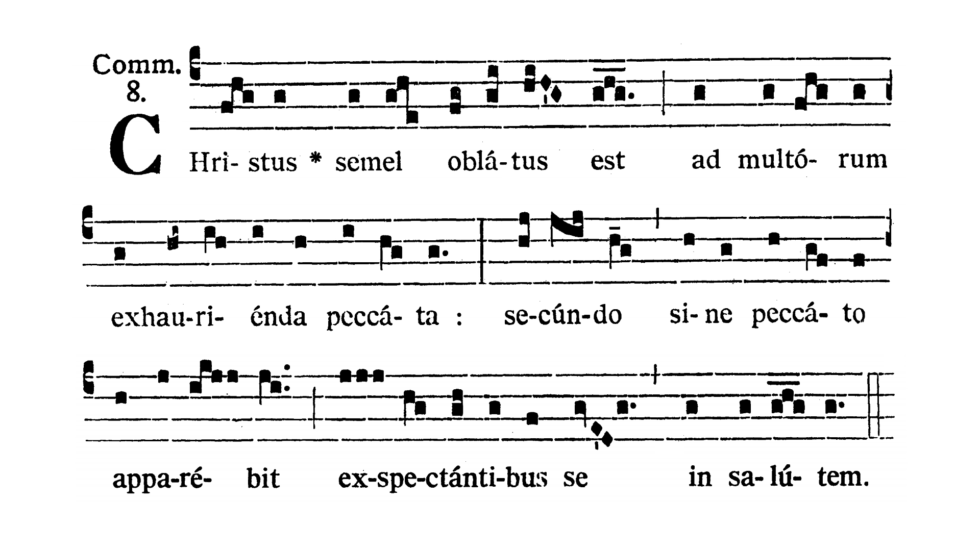 Pretiosissimi Sanguinis Domini Nostri Iesu Christi - Communio (Christus semel oblatus est)