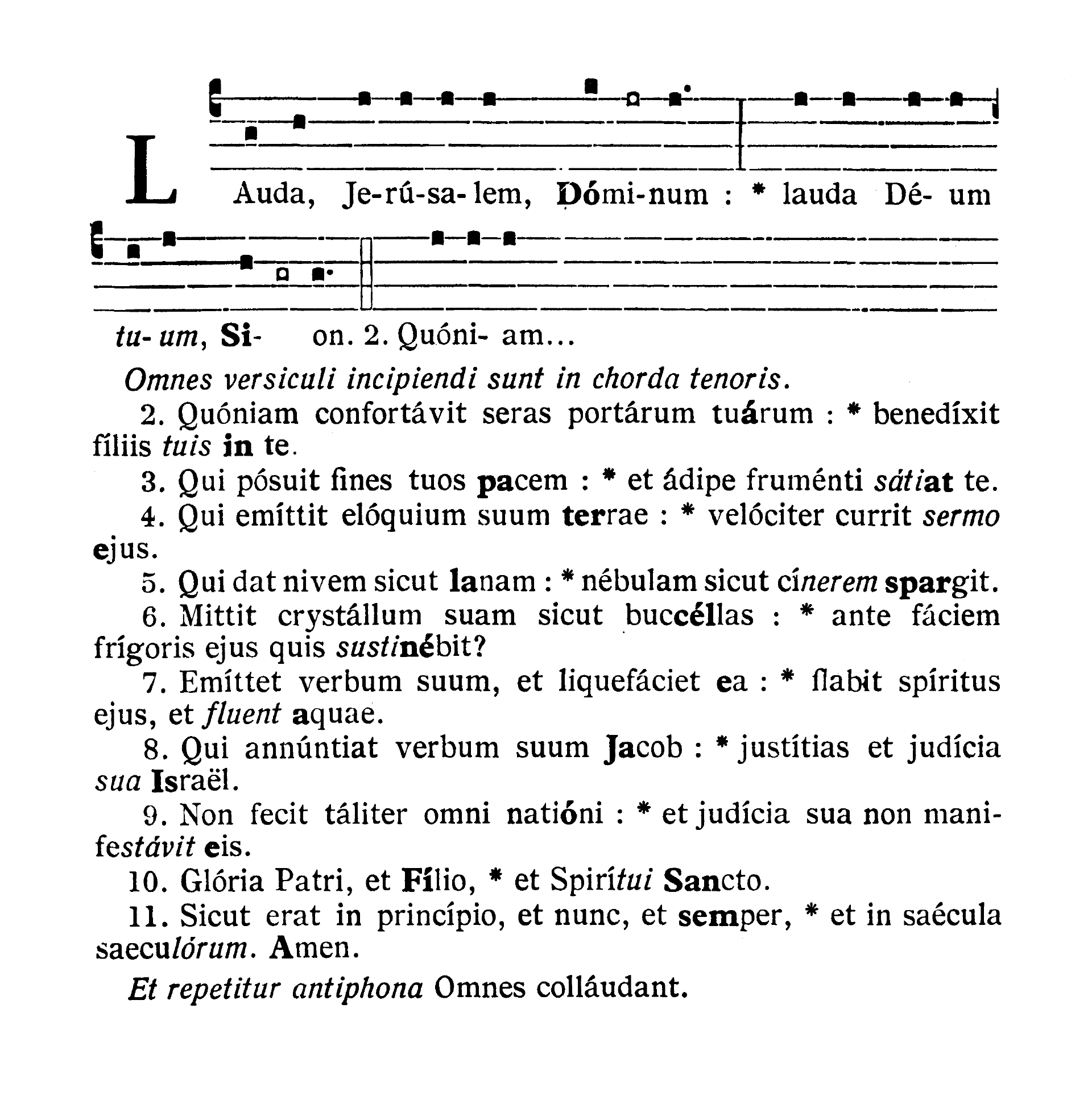 Dominica II in Passionis seu in Palmis (II Niedziela Męki Pańskiej lub Palmowa) - Psalmus (Lauda Ierusalem Dominum)