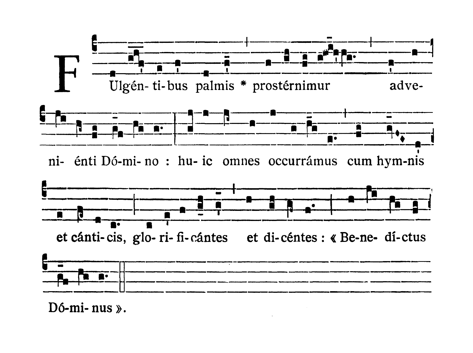 Dominica II in Passionis seu in Palmis (II Niedziela Męki Pańskiej lub Palmowa) - Antiphona (Fulgentibus palmis)