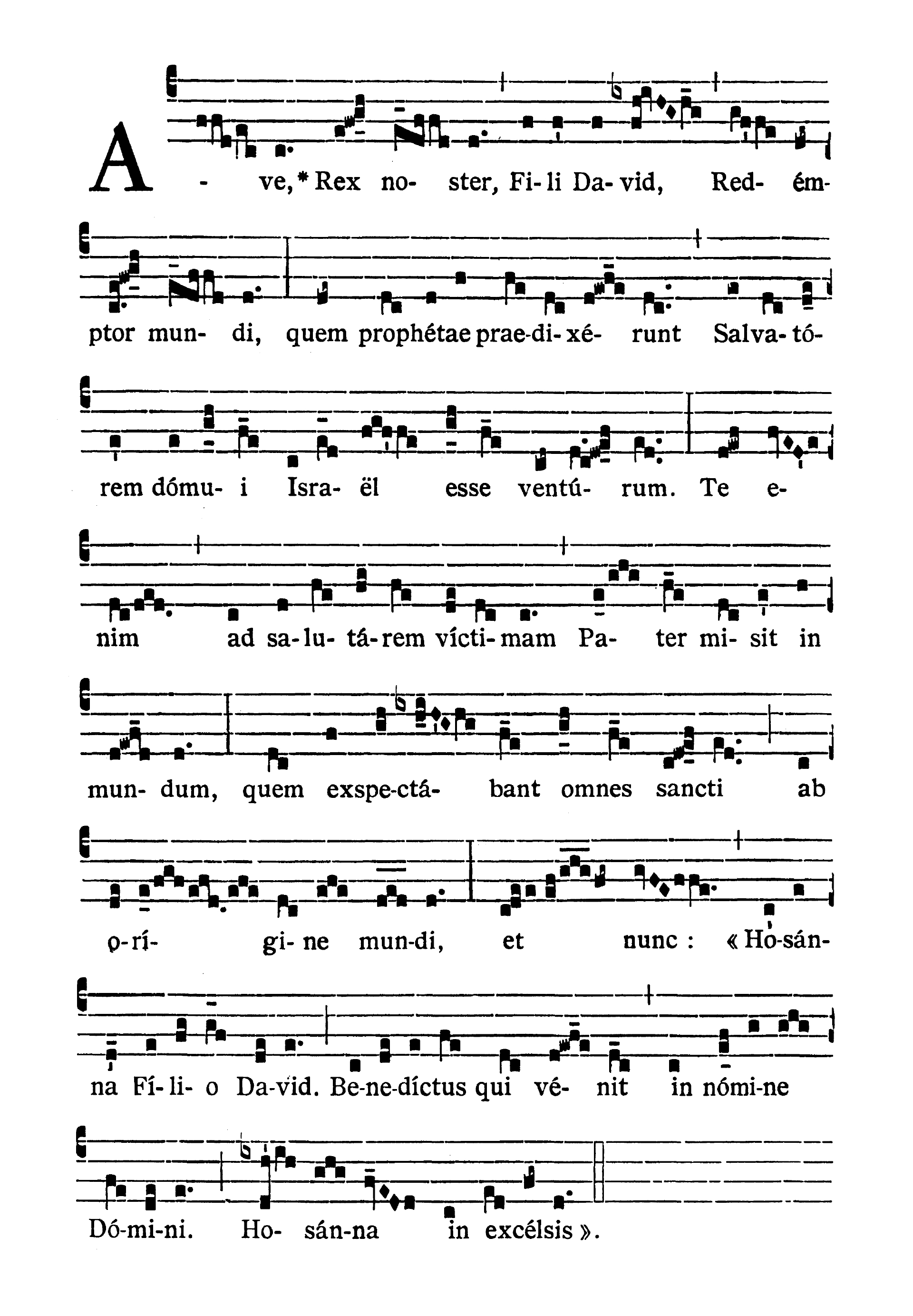 Dominica II in Passionis seu in Palmis (Palm Sunday) - Antiphona (Ave Rex noster)