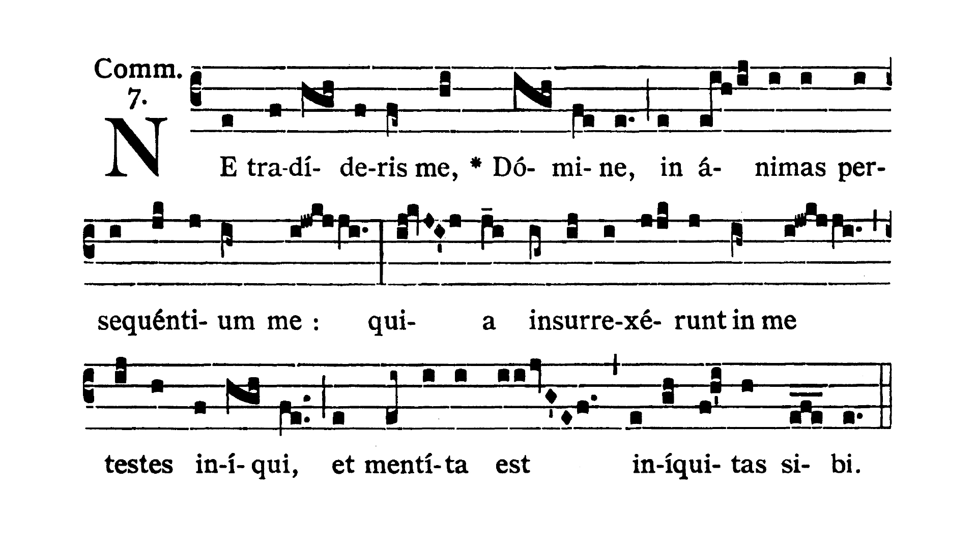 Sabbato post Dominicam I Passionis (Saturday after Passion Sunday) - Communio (Ne tradideris me)