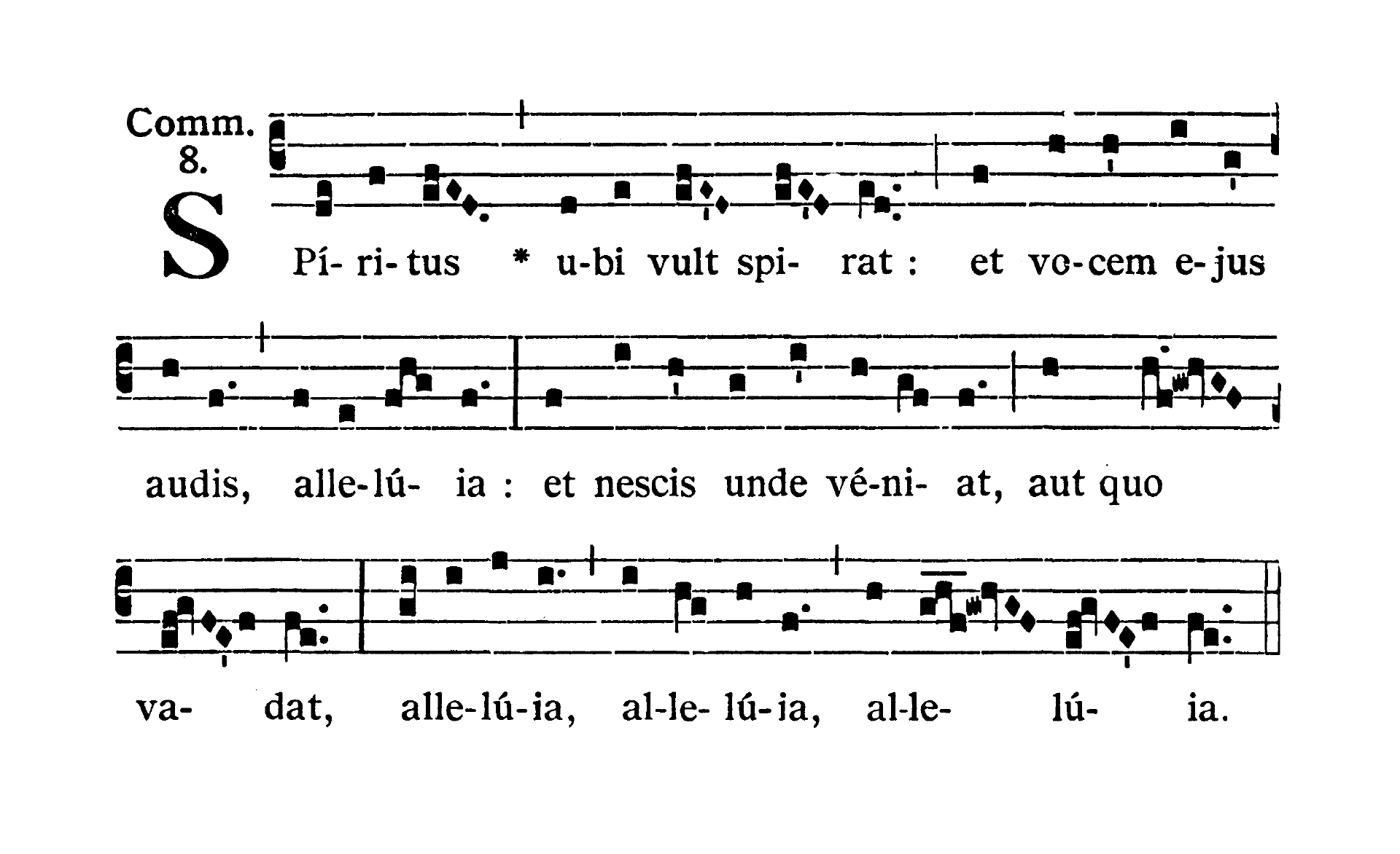 Sabbato infra Octavam Pentecostes (Ember Saturday of Pentecost) - Communio (Spiritus ubi vult spirat)