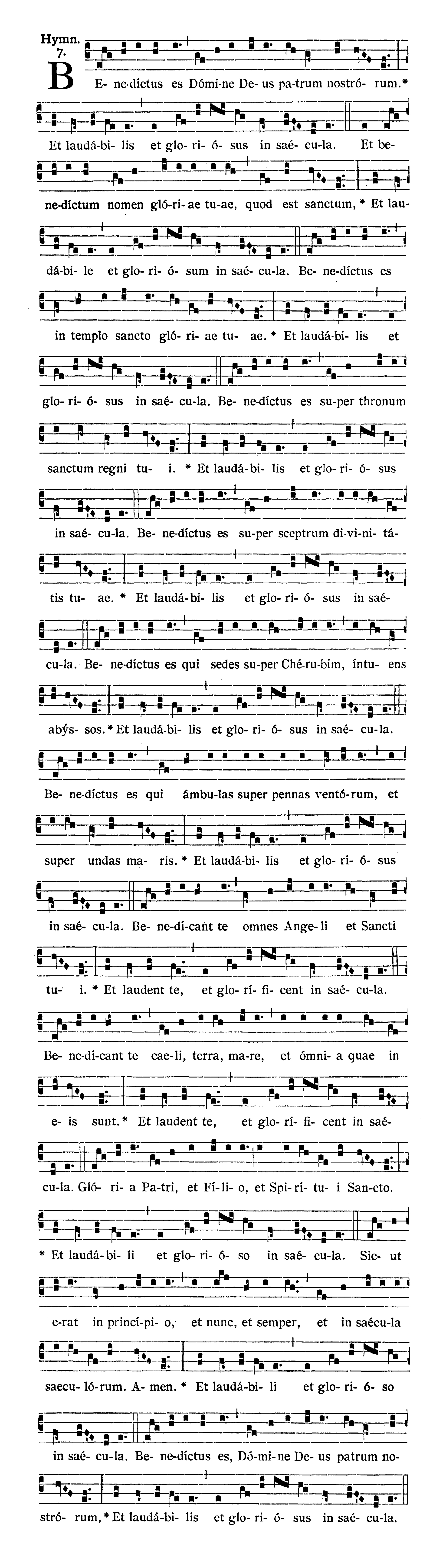 Sabbato Quatuor Temporum Septembris (Sobota suchych dni wrześniowych) - Hymnus (Benedictus es)